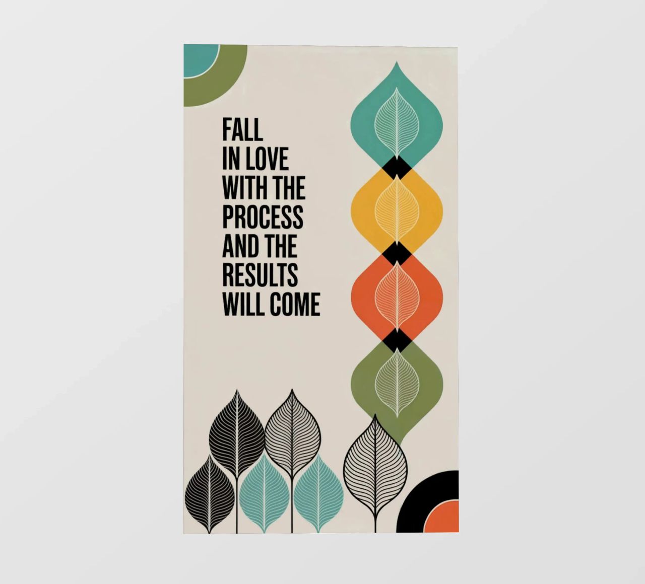 FALL IN LOVE WITH THE PROCESS telo in pvc da 20 Farben