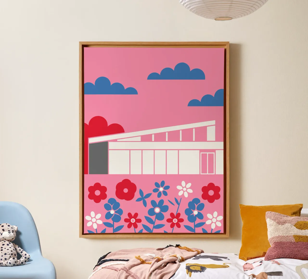 House and Flowers canvas by LOOK DIFFERENT