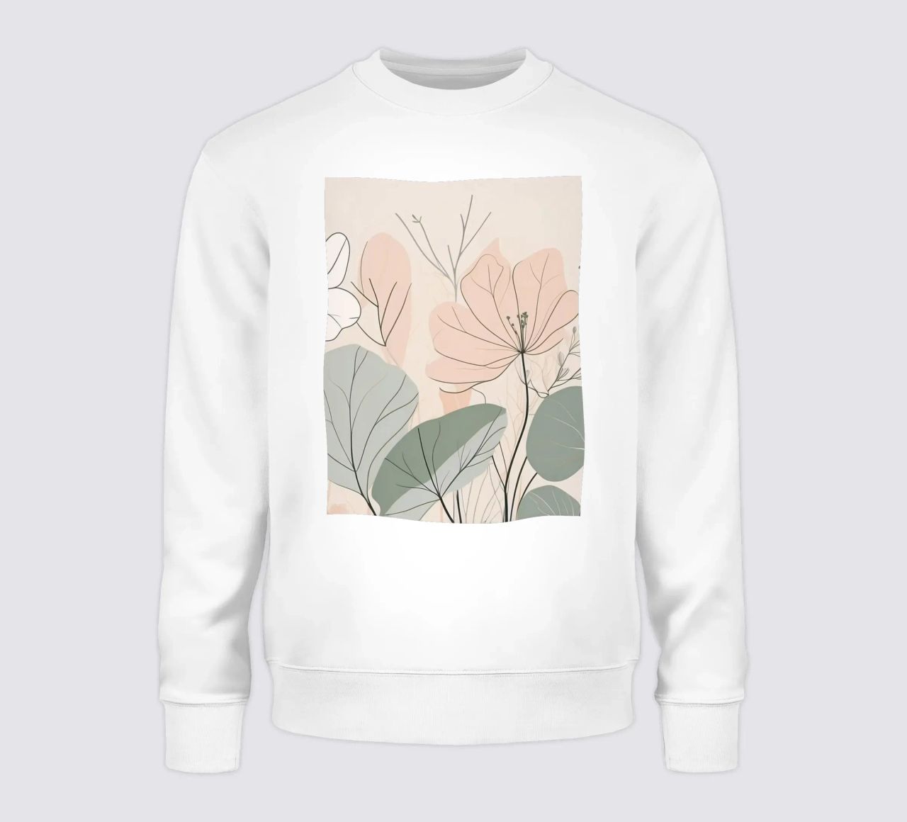 Elegant floral design featuring soft colors and delicate sweatshirt by DesignDoodle