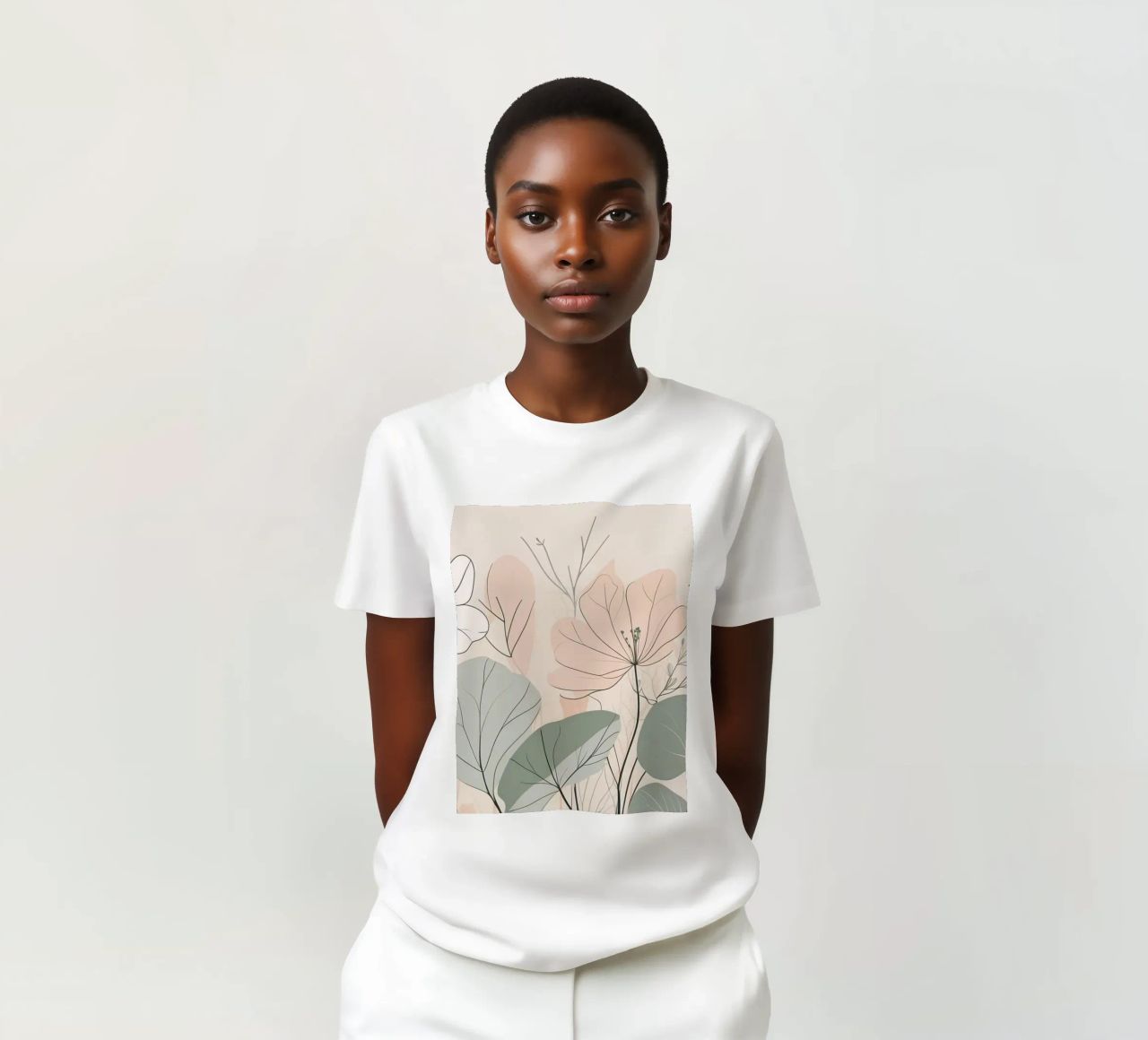 Elegant floral design featuring soft colors and delicate t-shirt by DesignDoodle