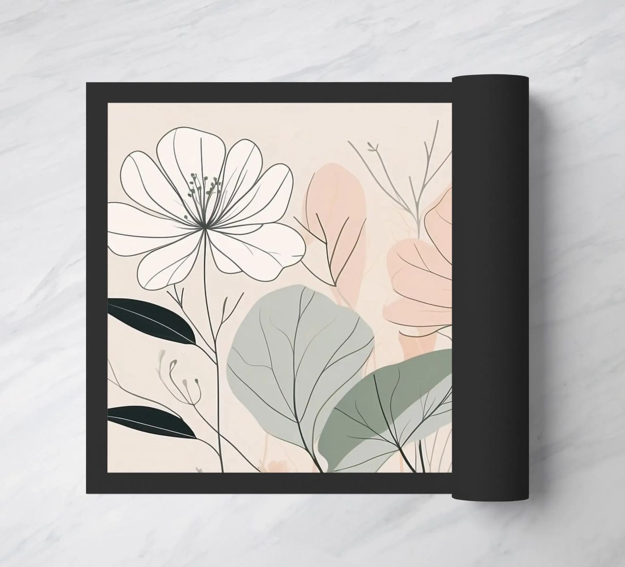 Elegant floral design featuring soft colors and delicate doormat by DesignDoodle