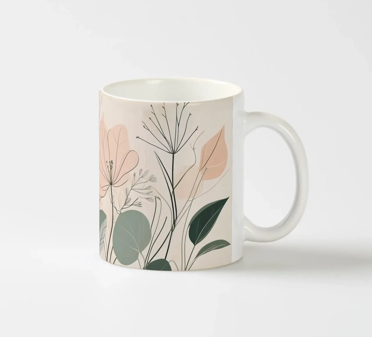 Elegante design floreale con colori tenui e delicati tazza in ceramica da DesignDoodle