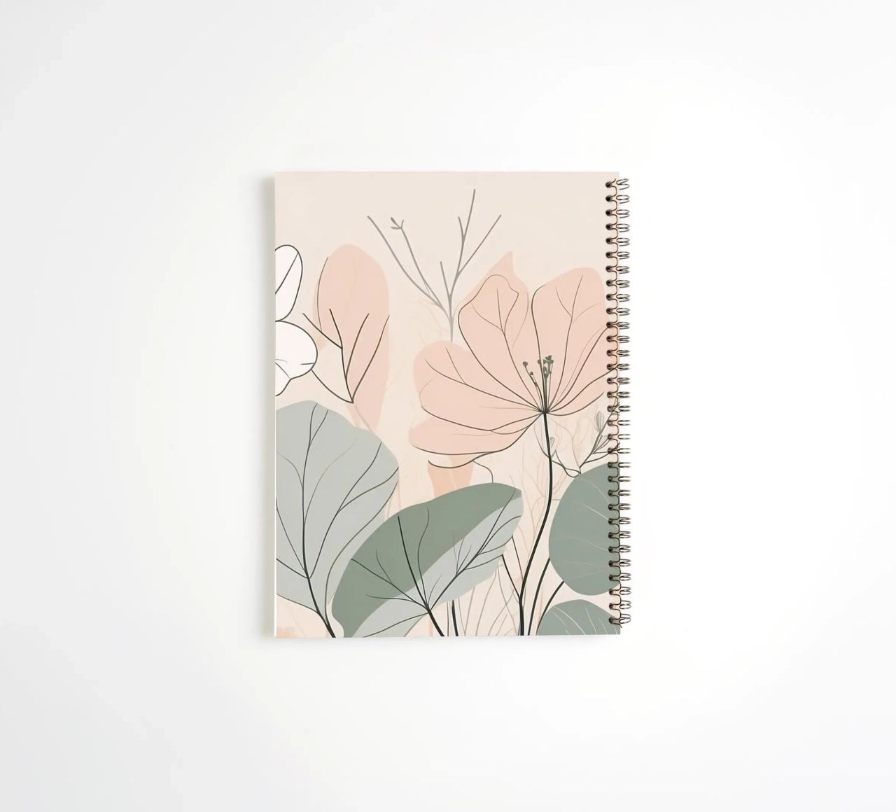 Elegant floral design featuring soft colors and delicate spiral notebook by DesignDoodle
