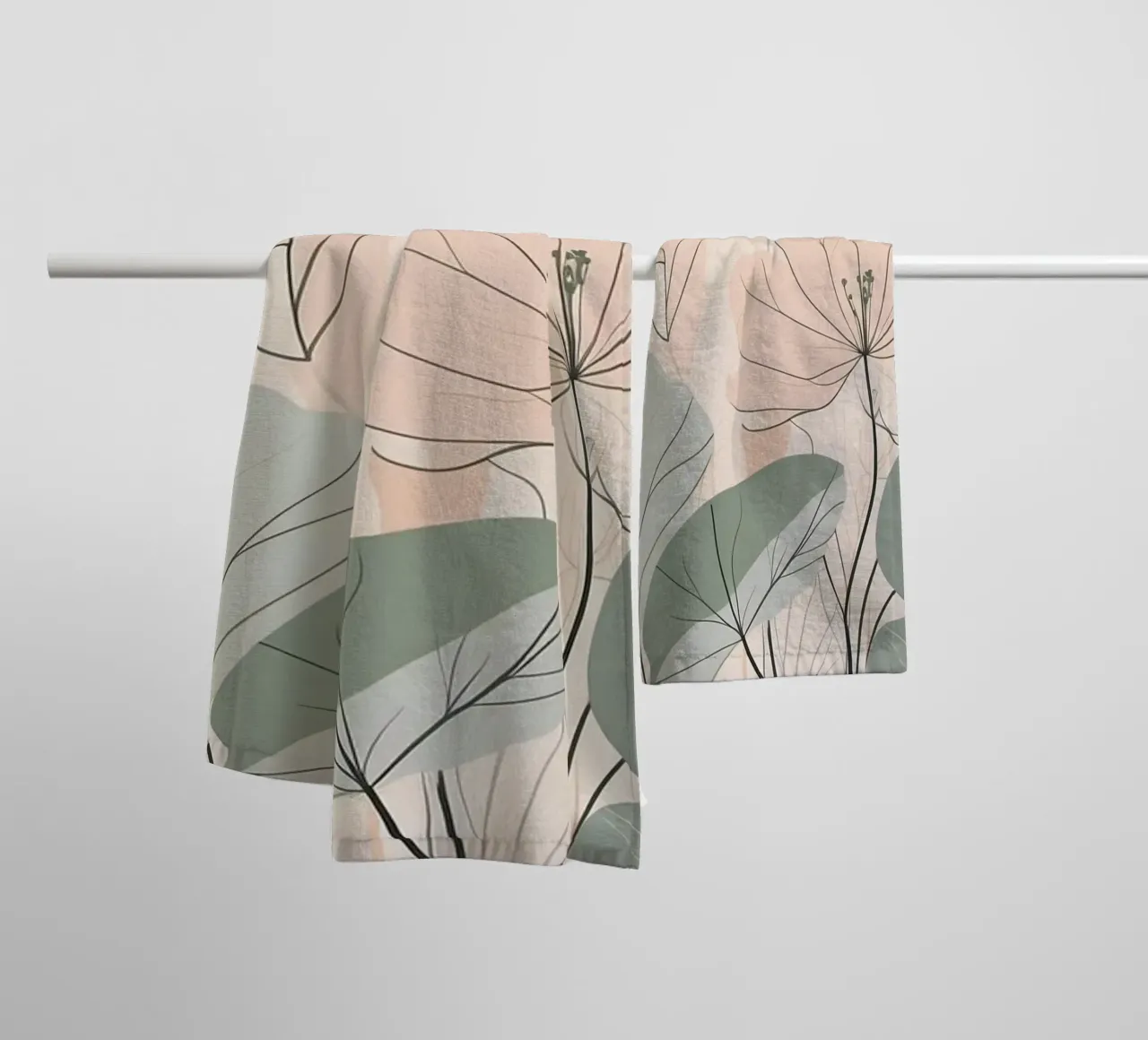 Élégant motif floral aux couleurs douces et délicates. serviette de bain de DesignDoodle