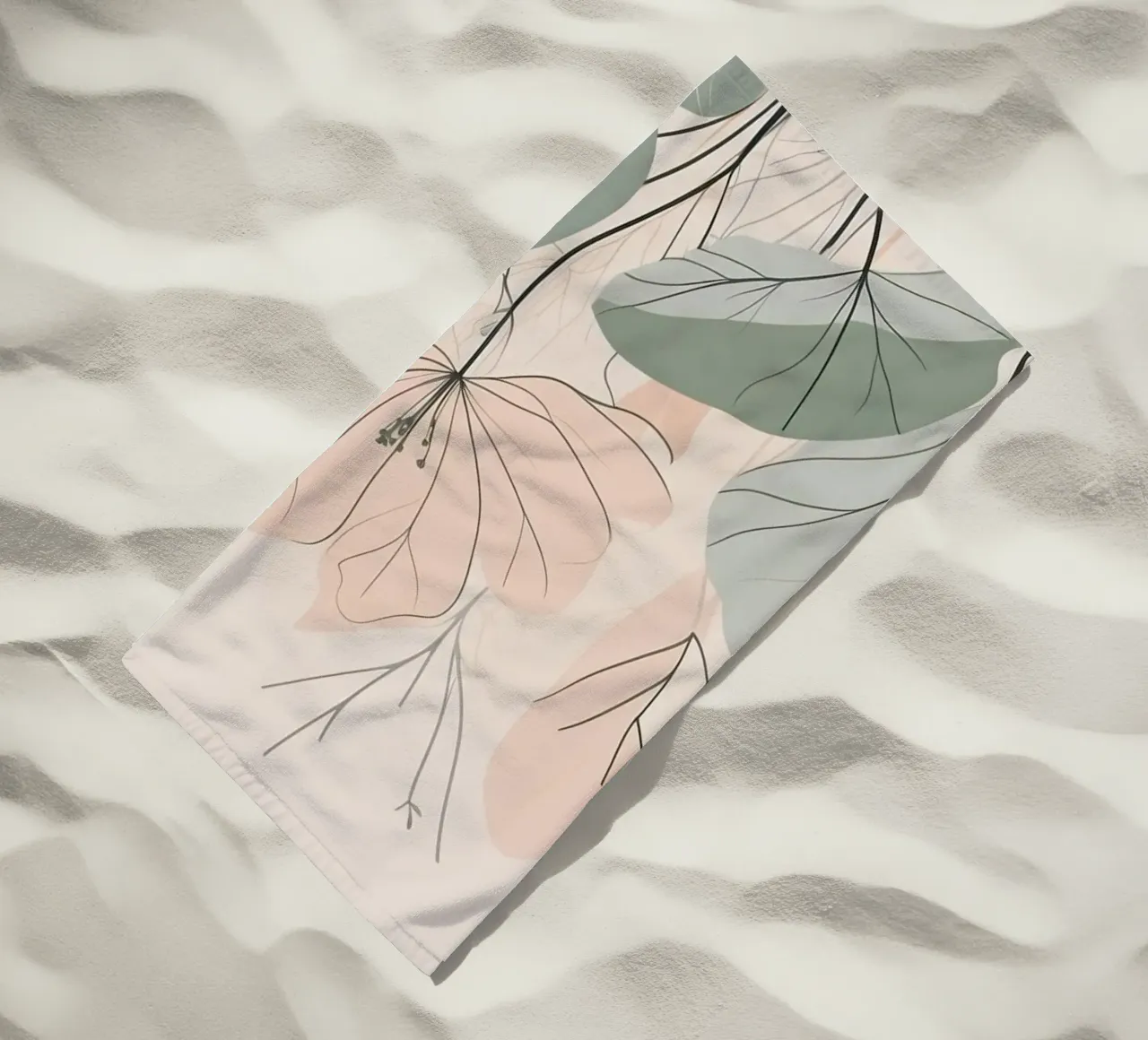 Elegante design floreale con colori tenui e delicati telo mare da DesignDoodle