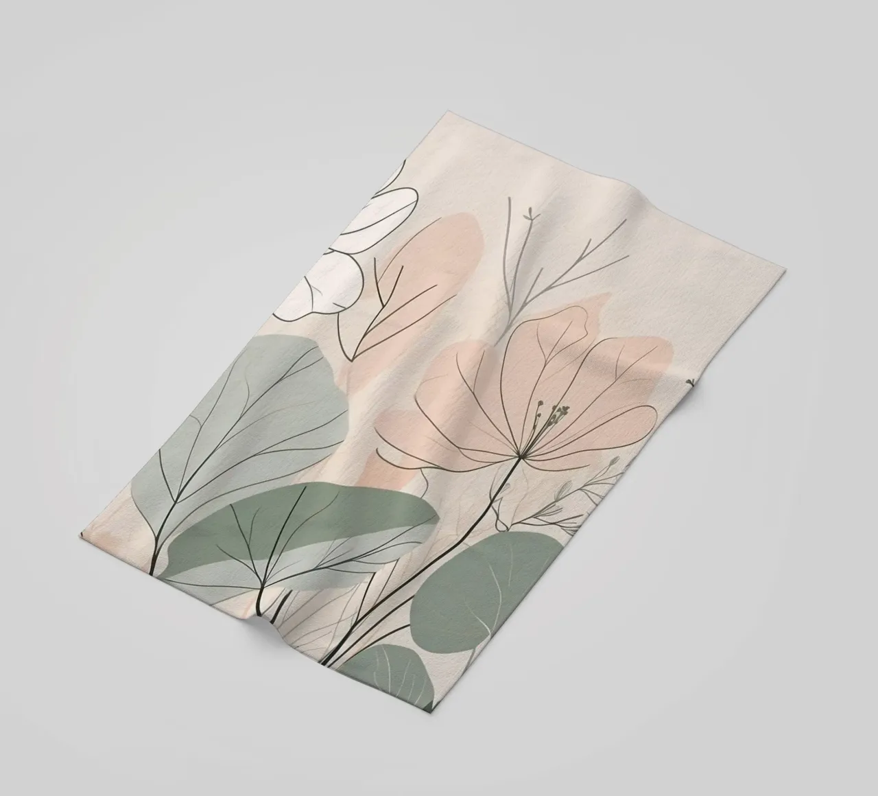 Elegante design floreale con colori tenui e delicati telo mare da DesignDoodle