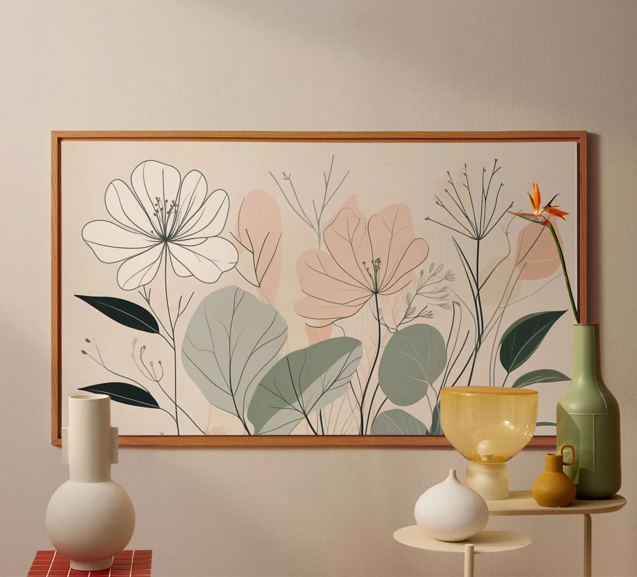 Elegant floral design featuring soft colors and delicate alu-dibond by DesignDoodle