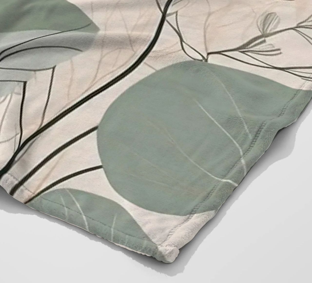 Elegant floral design featuring soft colors and delicate fleece blanket by DesignDoodle