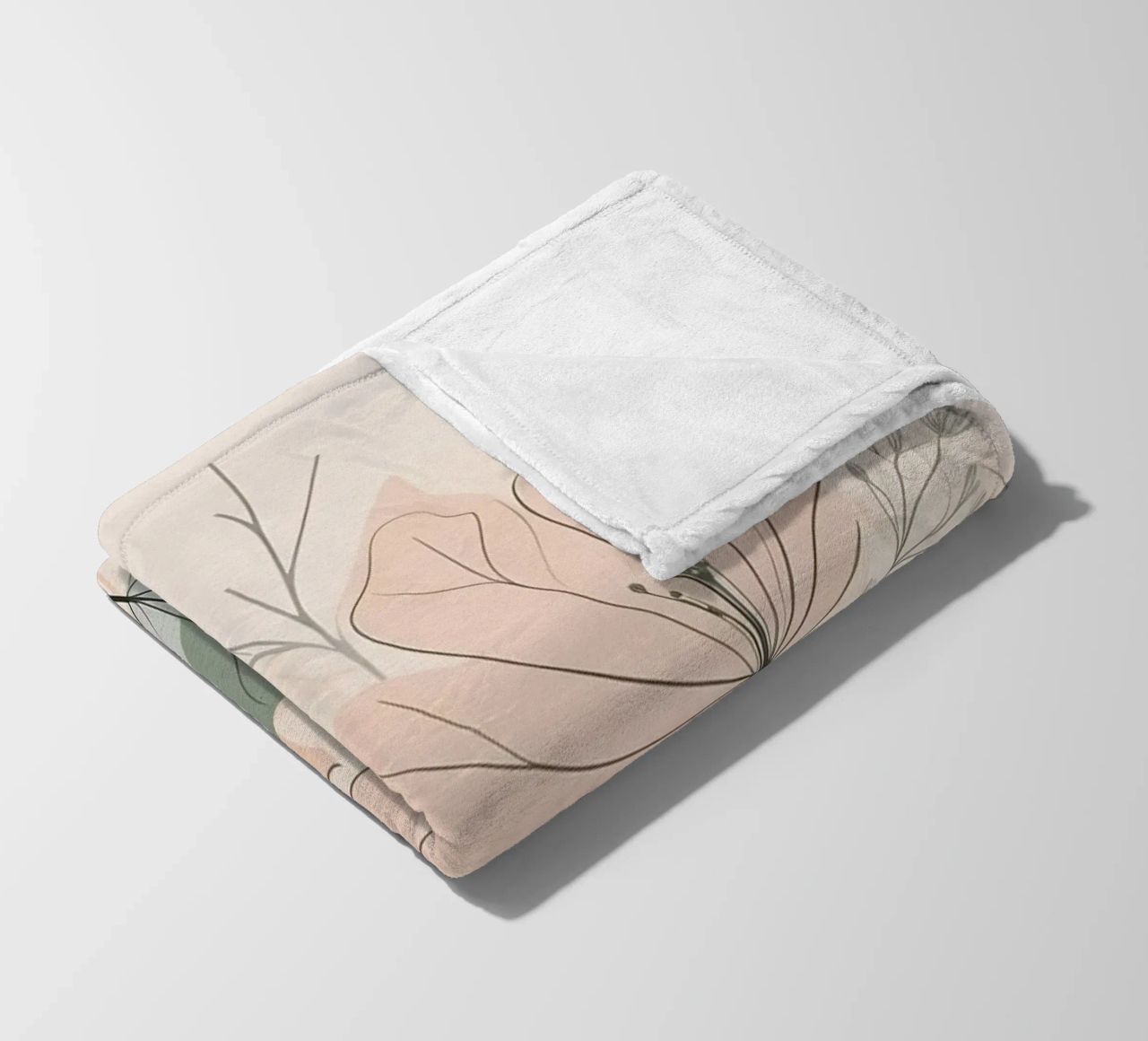 Elegant floral design featuring soft colors and delicate fleece blanket by DesignDoodle