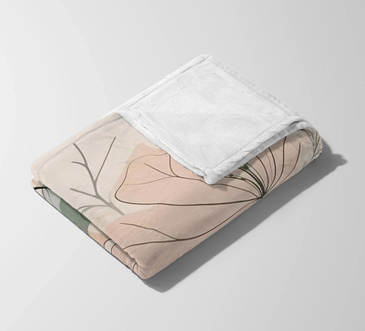 Elegant floral design featuring soft colors and delicate fleece blanket by DesignDoodle