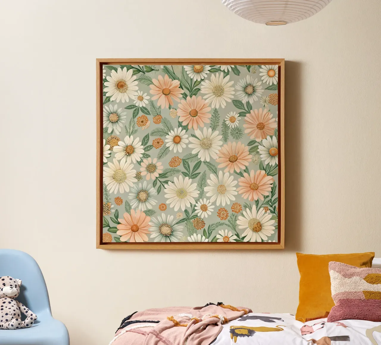 Daisy Reverie tela con Cornice a cassetta da Botanical Pattern House