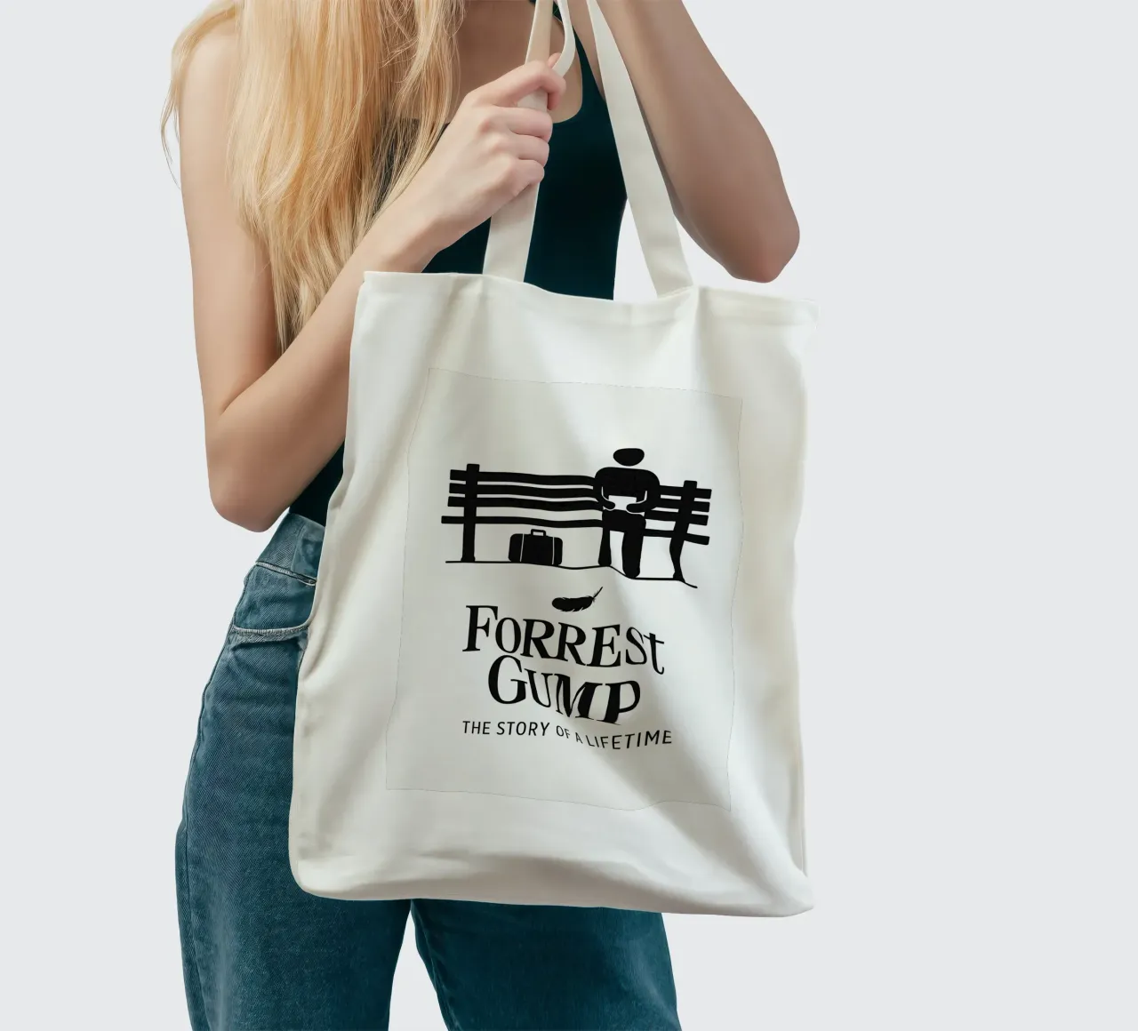 Forrest Gump Print borsa in juta da MoviesArt