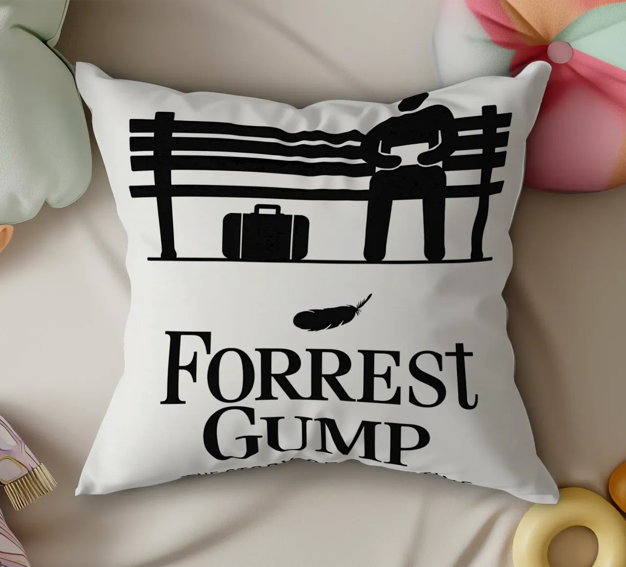 Forrest Gump Print cuscino da MoviesArt
