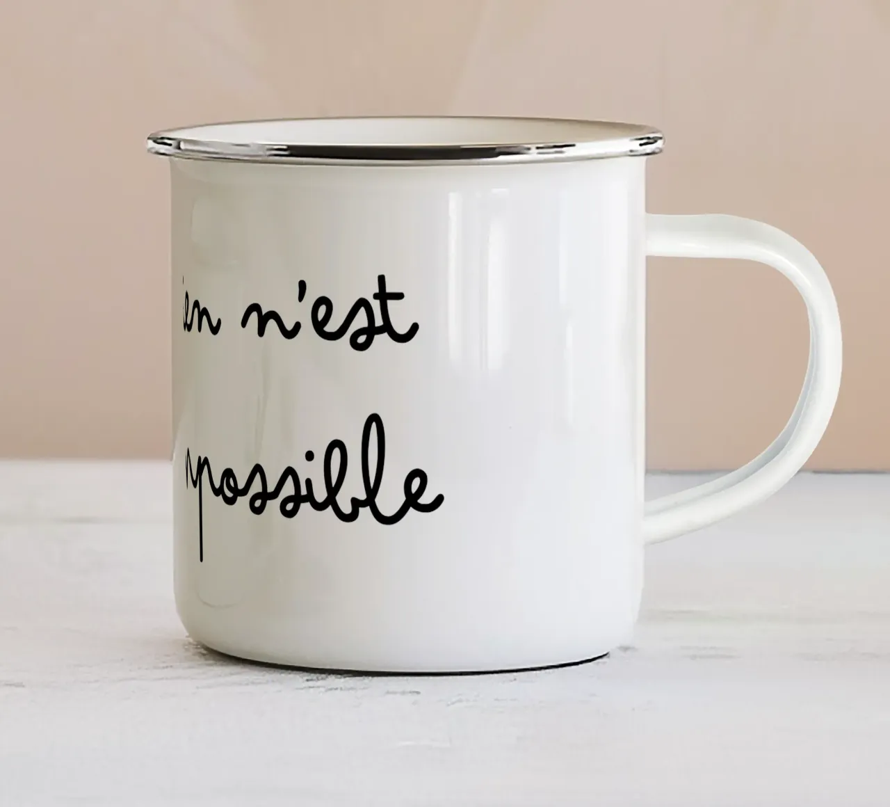 Rien n'est impossible tazza in smalto da TCHAK ART