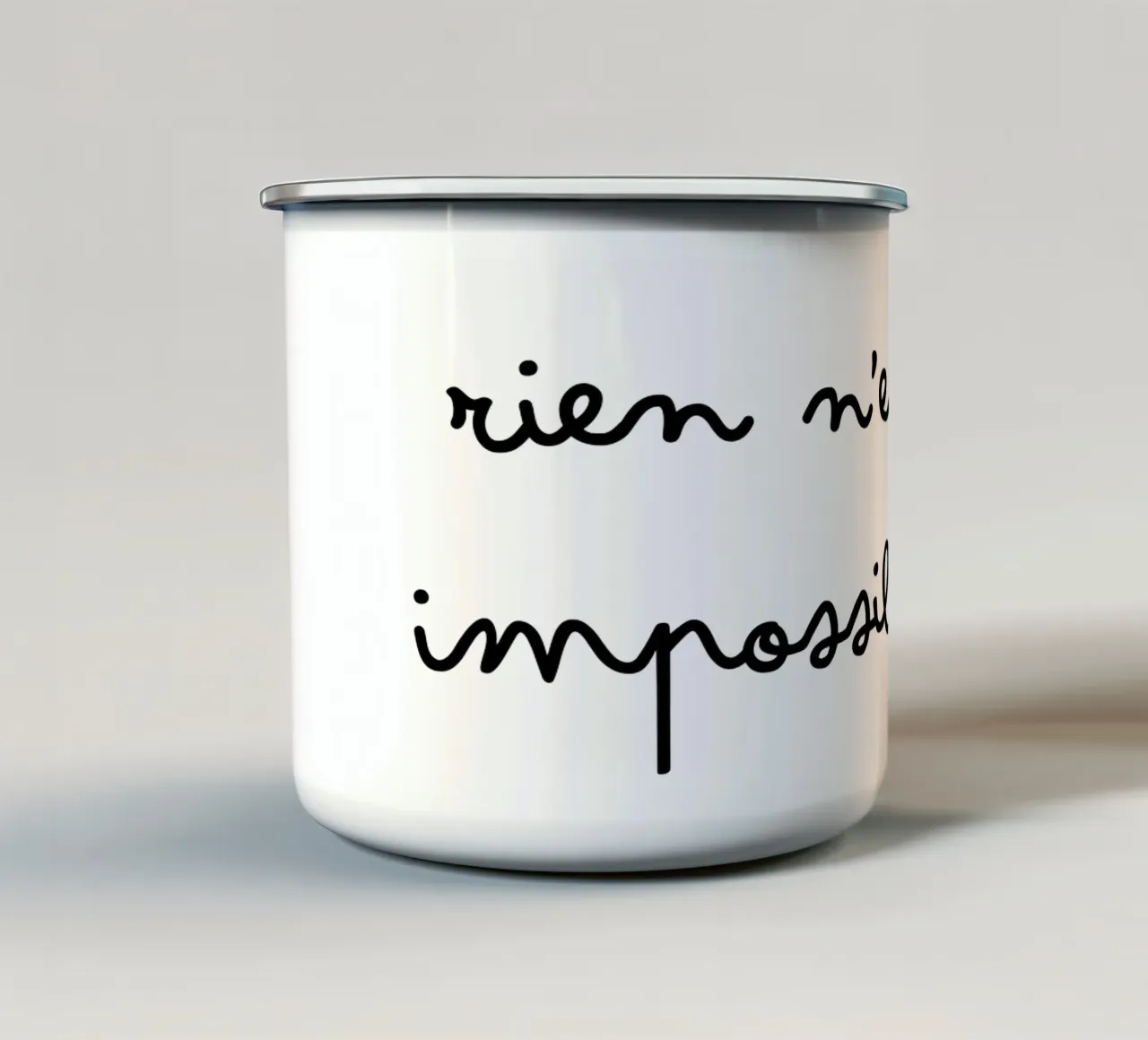 Rien n'est impossible tazza in smalto da TCHAK ART