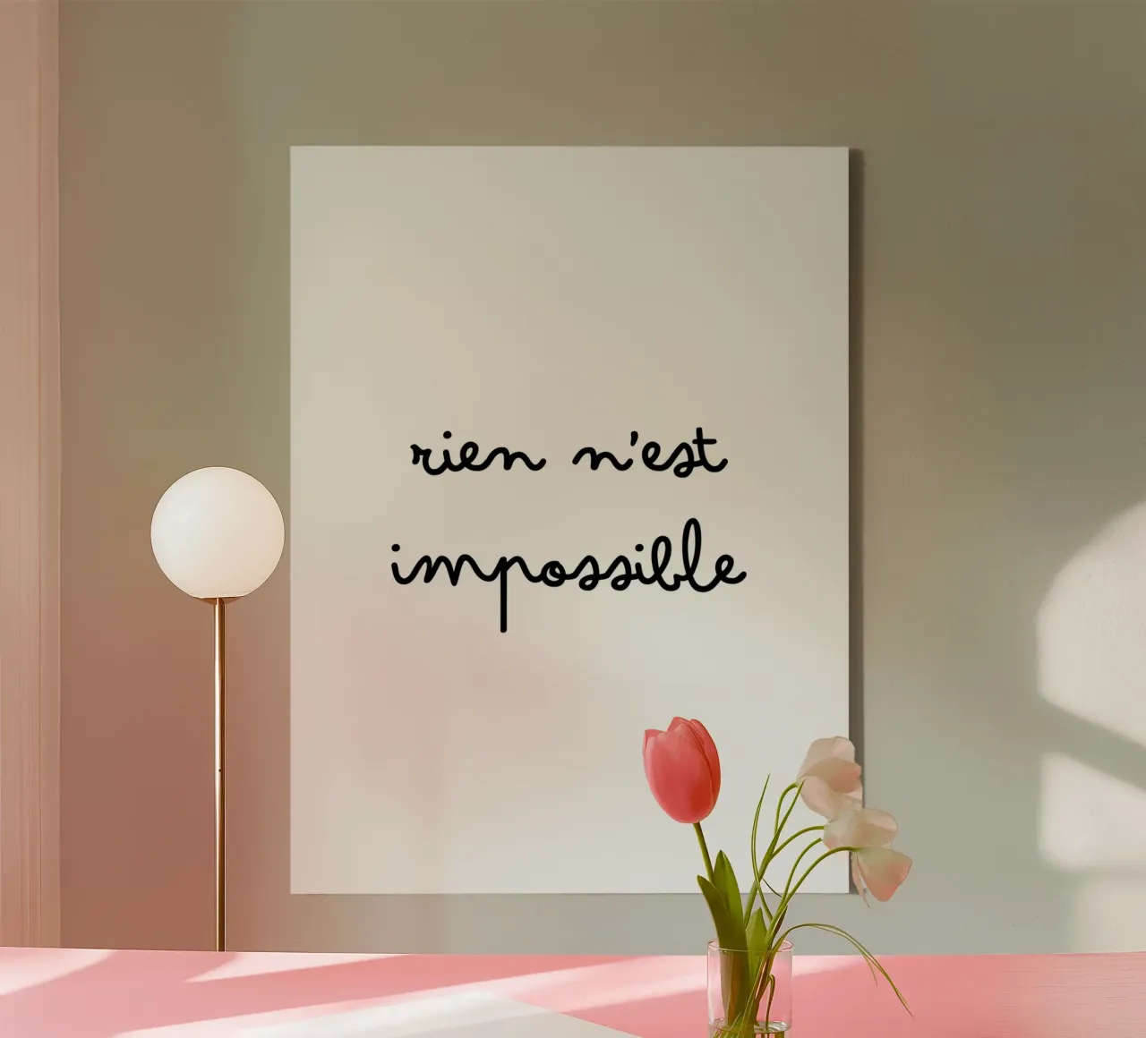Rien n'est impossible canvas met Baklijst van TCHAK ART