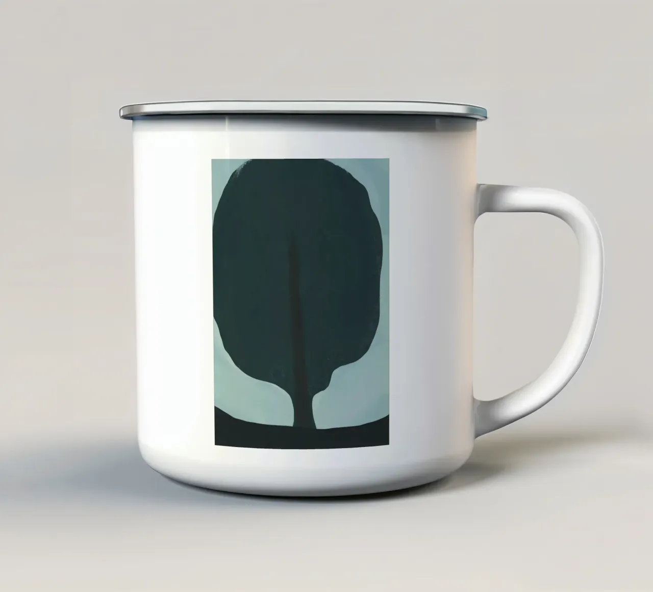 Silhouette di un albero scuro tazza in smalto da Little Dean