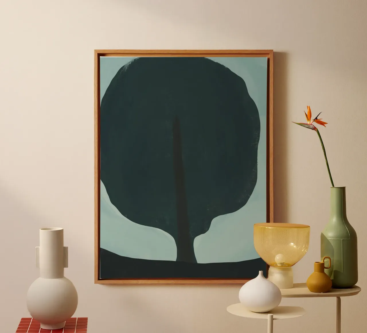 Silhouette di un albero scuro tela con Cornice a cassetta da Little Dean