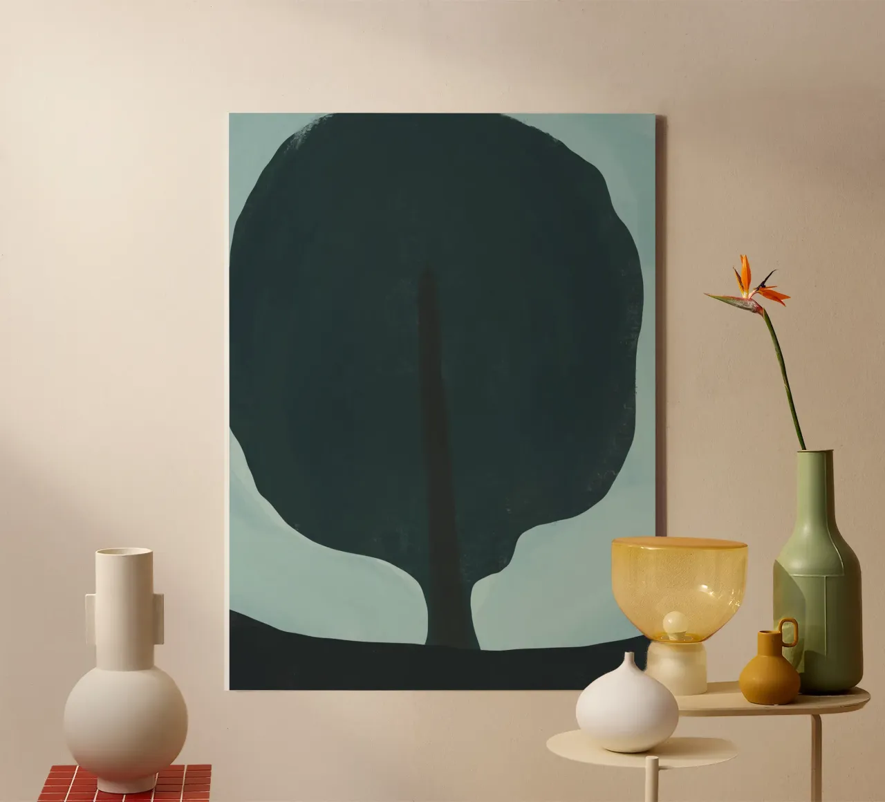 Silhouette di un albero scuro tela con Cornice a cassetta da Little Dean