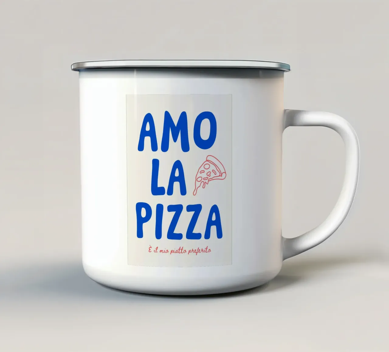 Amo la pizza - verschiedenen Farbvarianten tazza in smalto da Ohkimiko