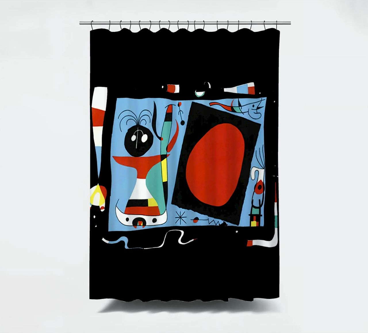 Joan Miro Mujer con espejo cortina de baño de phillipp veisenberg