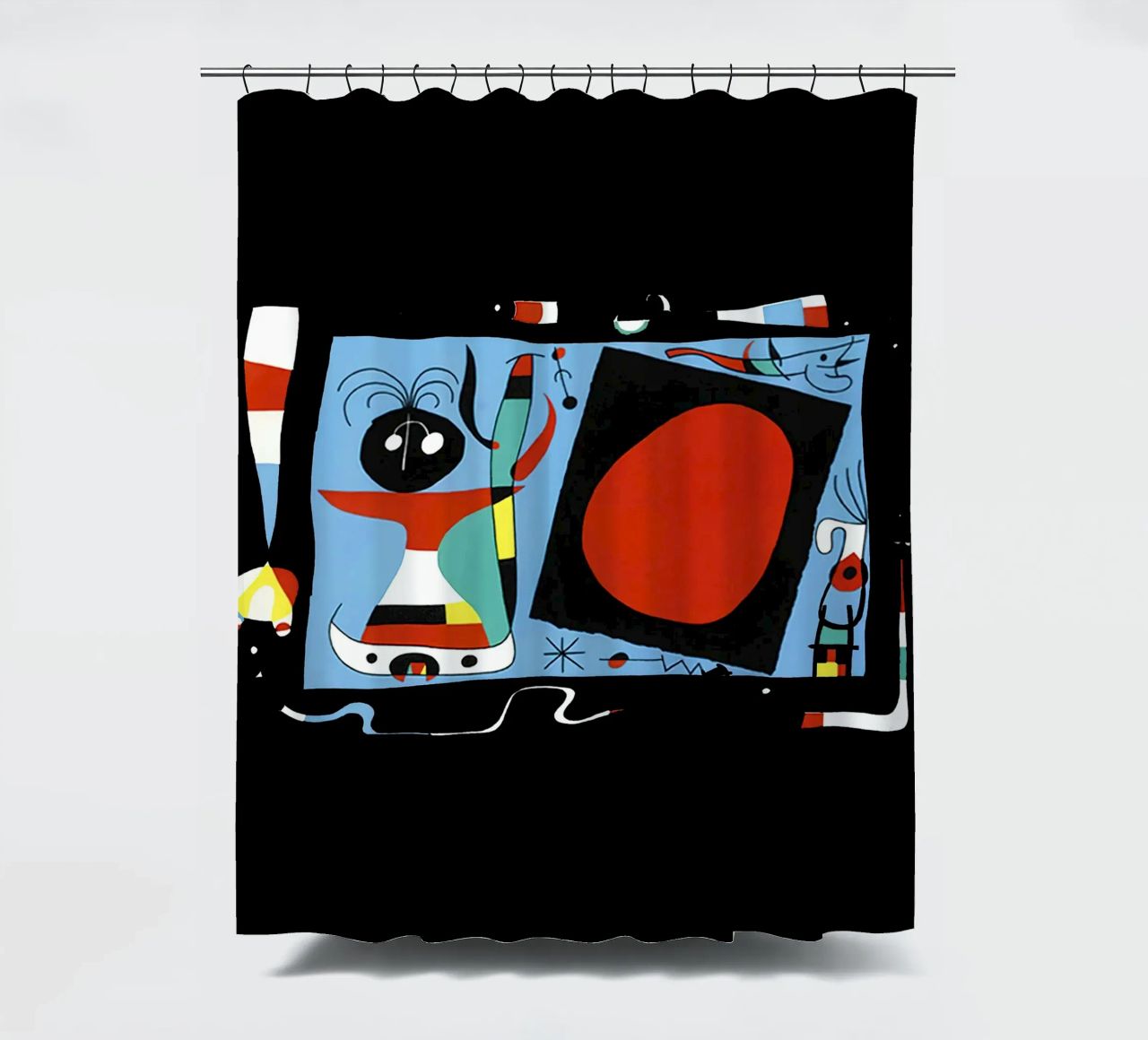 Joan Miro Mujer con espejo cortina de baño de phillipp veisenberg