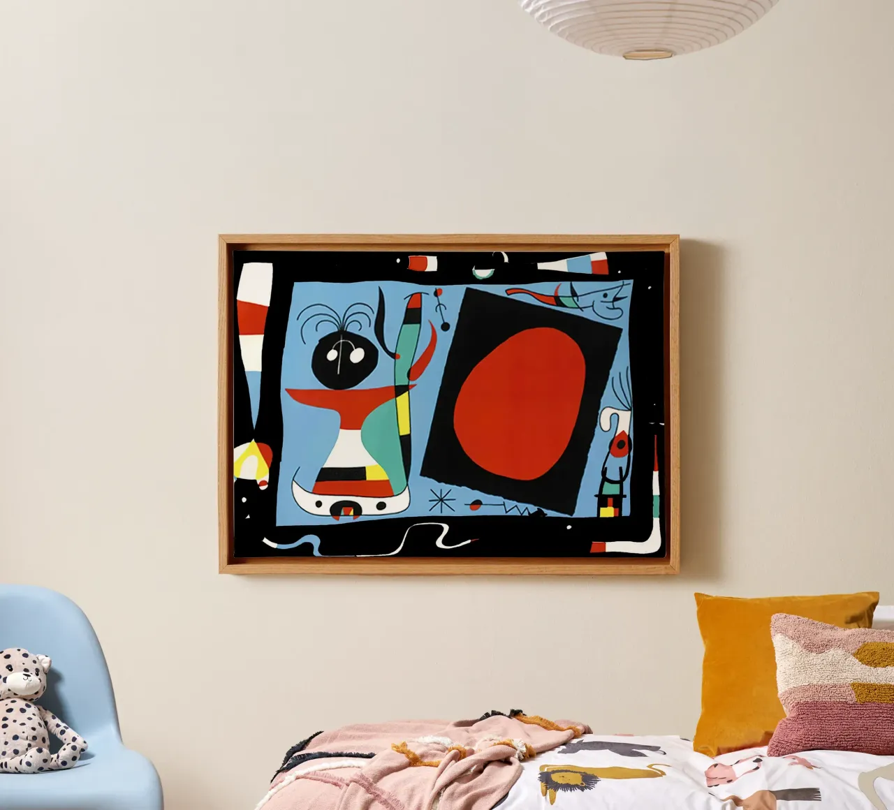 Joan Miro Donna con specchio tela con Cornice a cassetta da phillipp veisenberg