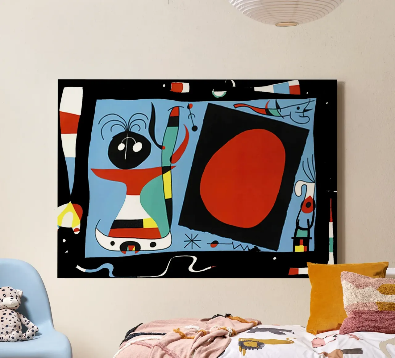 Joan Miro Donna con specchio tela con Cornice a cassetta da phillipp veisenberg
