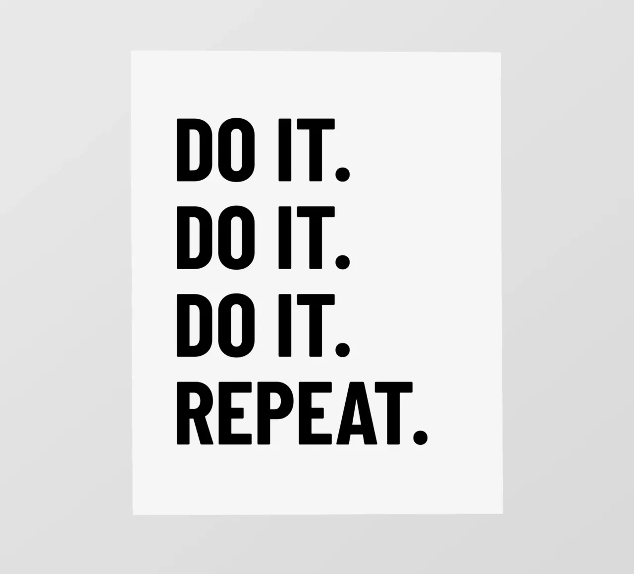 Motivation: Do it. Repeat. black. Inspiration. pellicola backlit da RB-Quotes