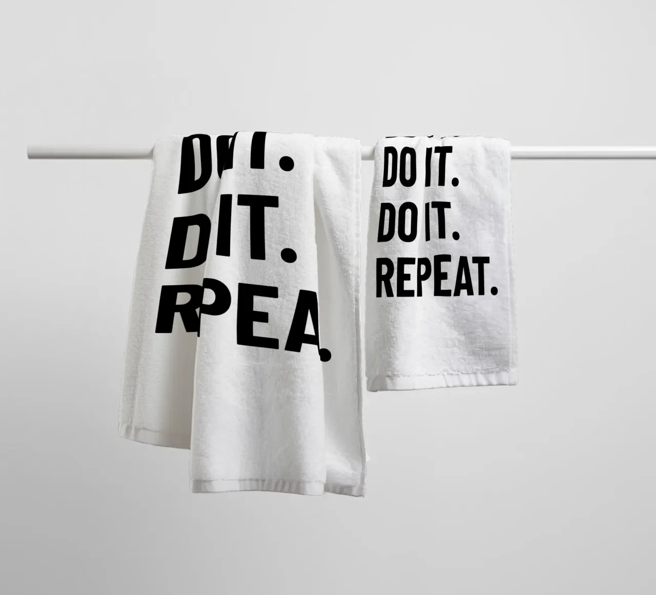 Motivation: Do it. Repeat. black. Inspiration. Handtuch von RB-Quotes