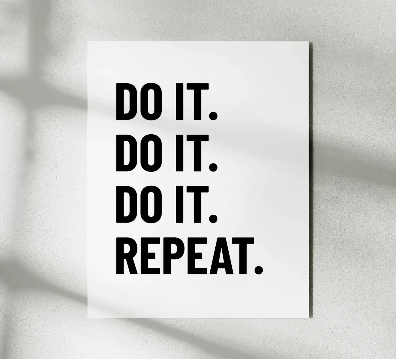 Motivation: Do it. Repeat. black. Inspiration. alluminio dibond da RB-Quotes
