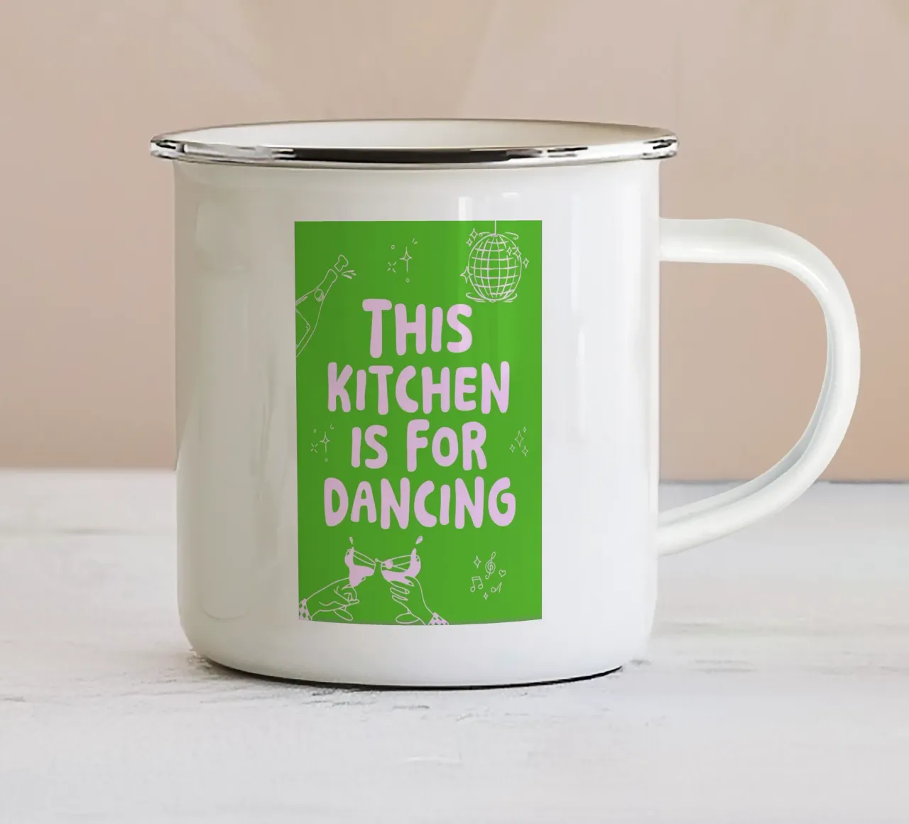 This kitchen is for dancing - mehrerer Farbvarianten tazza in smalto da Ohkimiko