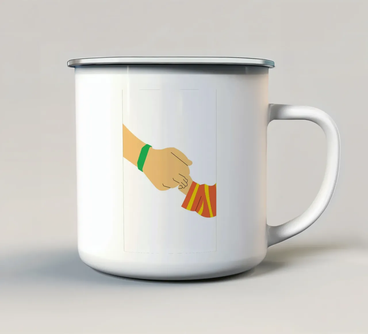 Hand hold kids and parent tazza in smalto da galihstudio