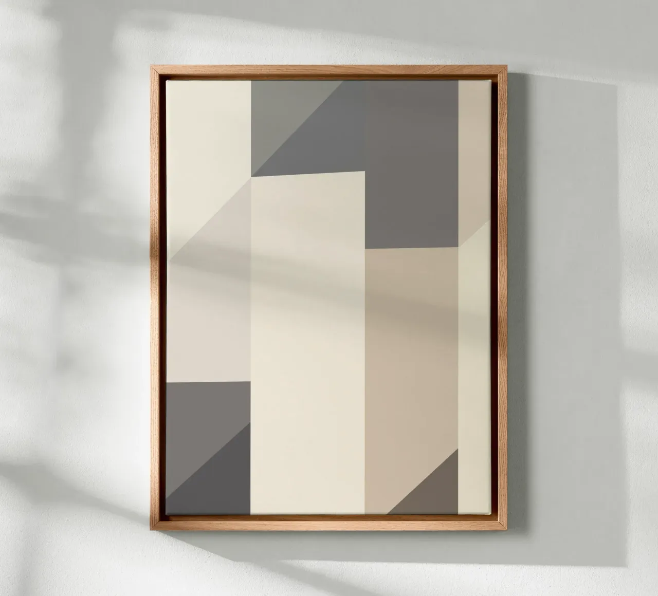 Creamy color blocks canvas with Floater frame by Little Dean