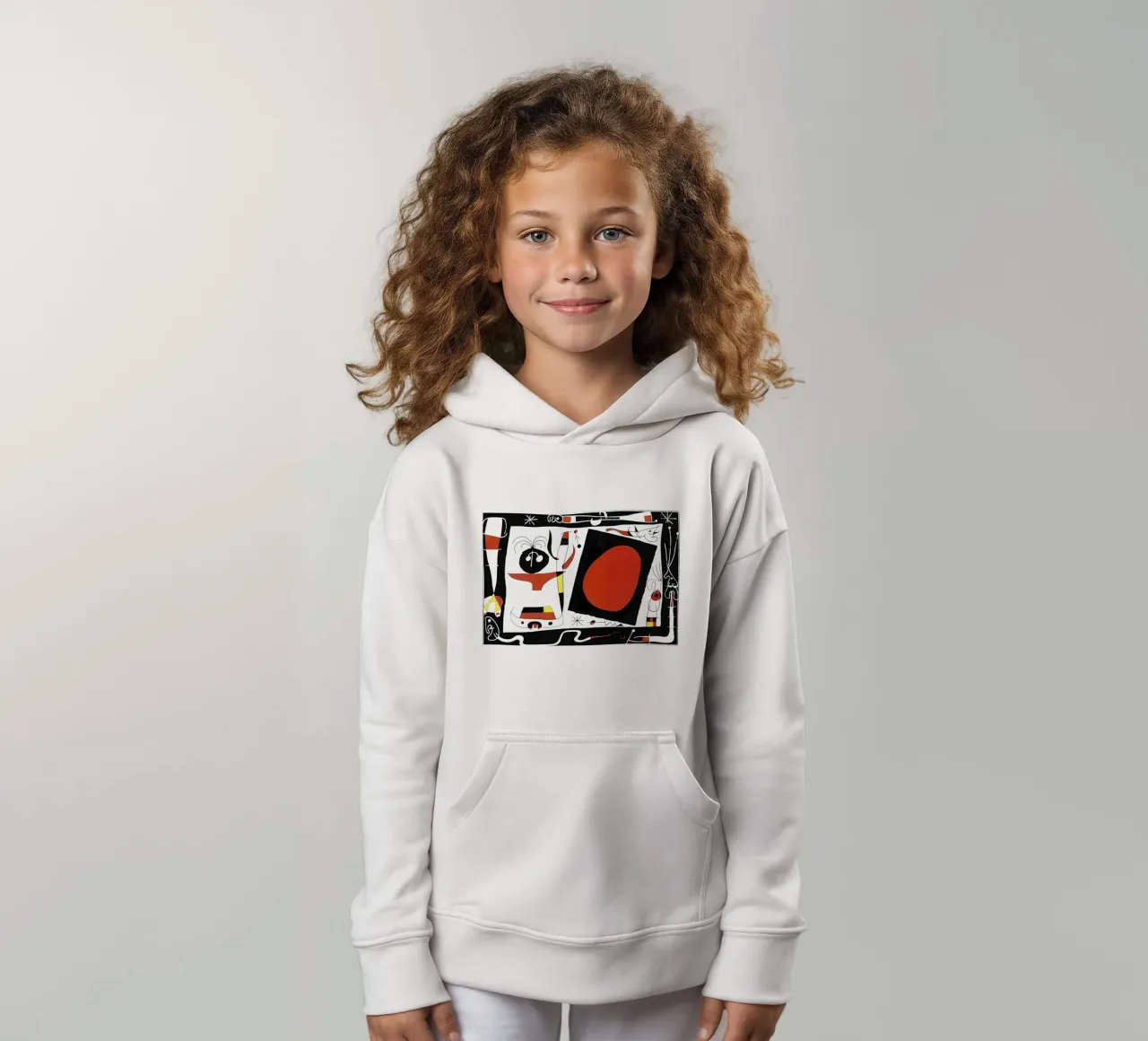 Joan Miro Woman with mirror kids hoodie by phillipp veisenberg