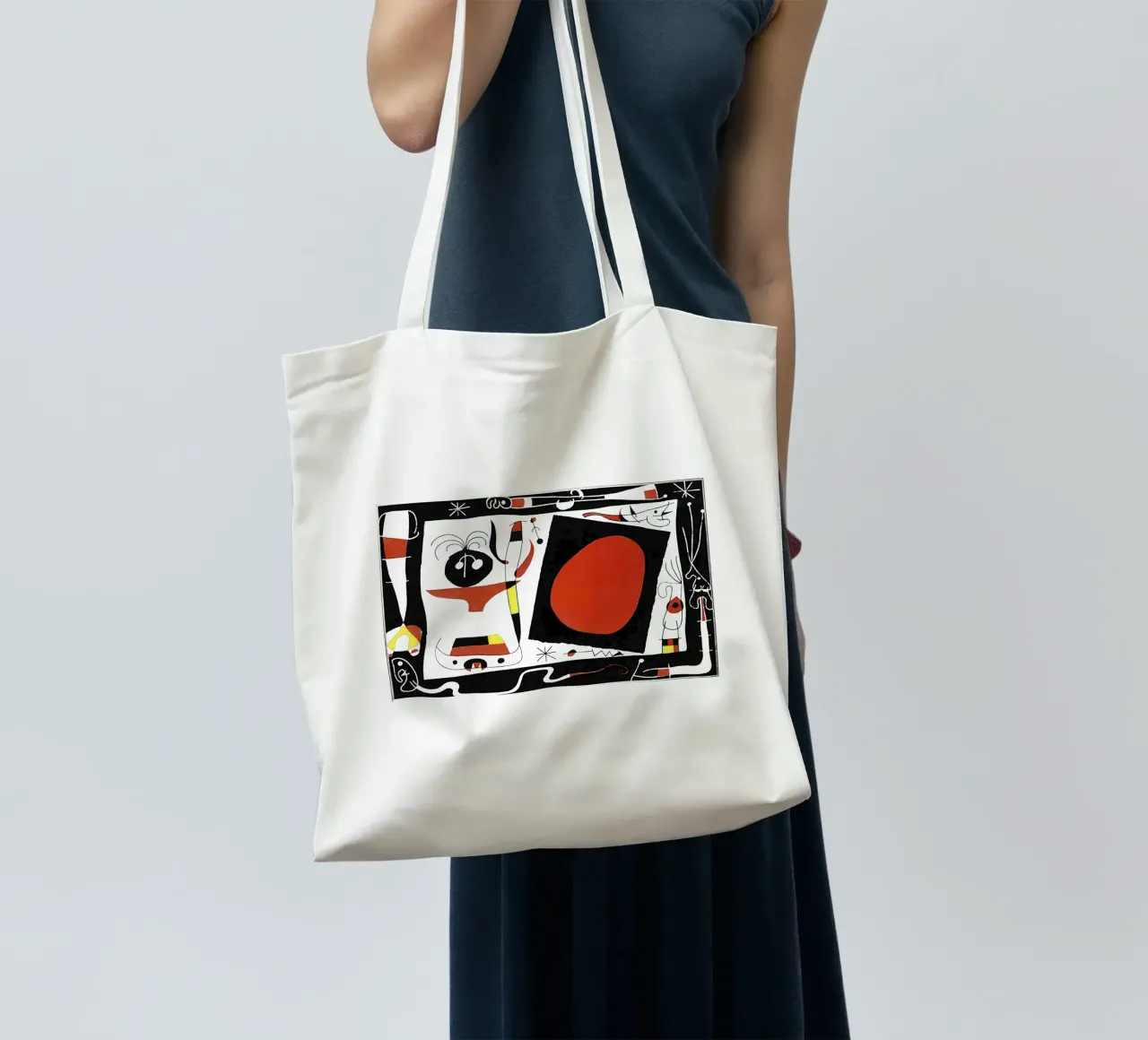 Joan Miro Woman with mirror tote bag by phillipp veisenberg