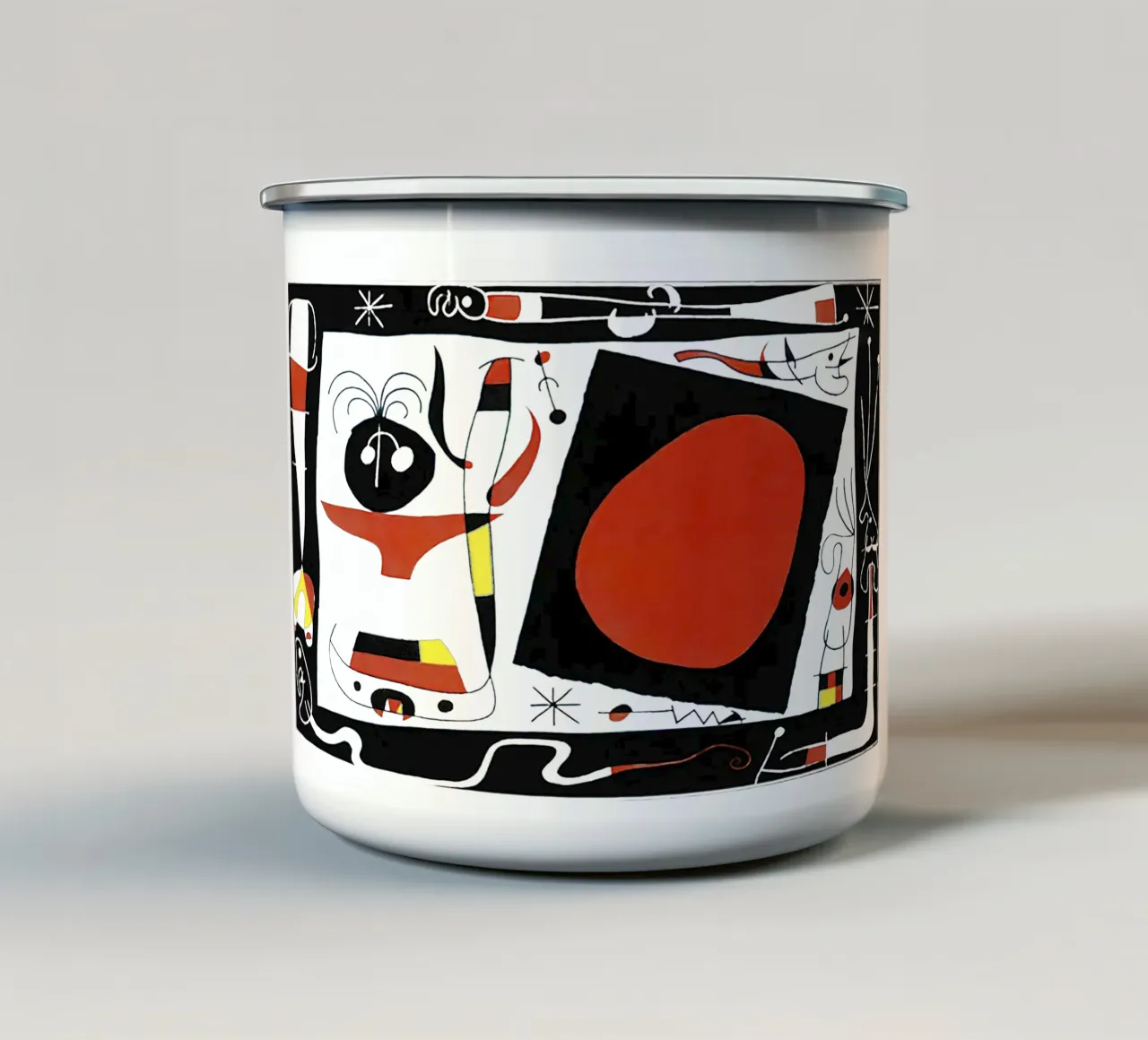 Joan Miro Donna con specchio tazza in smalto da phillipp veisenberg