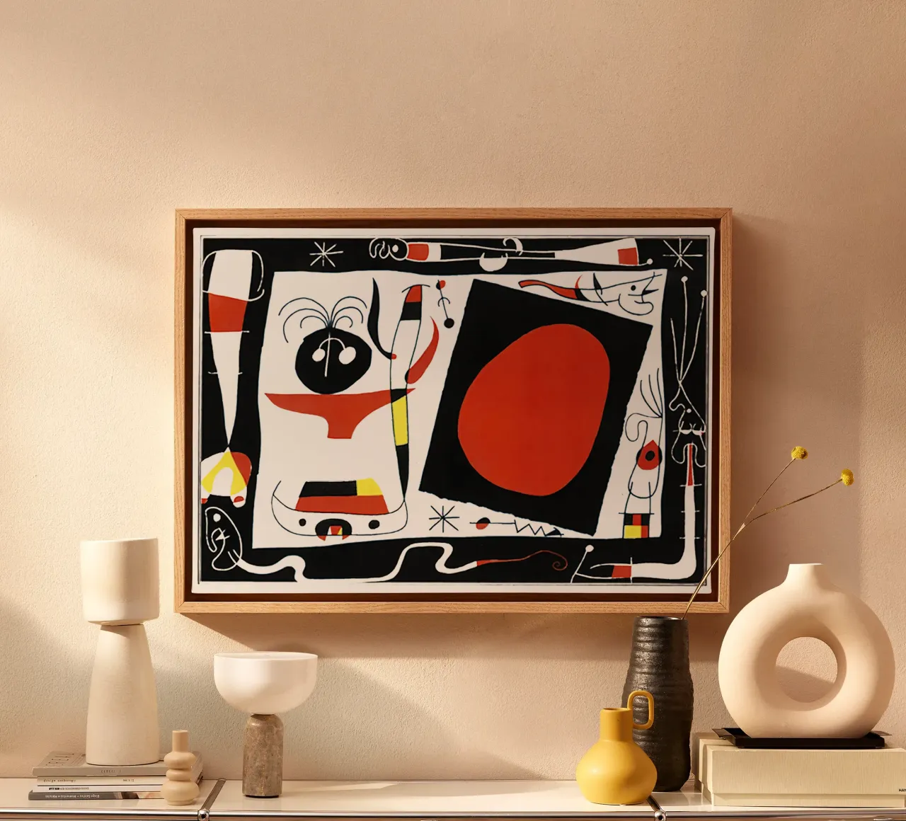 Joan Miro Donna con specchio tela con Cornice a cassetta da phillipp veisenberg