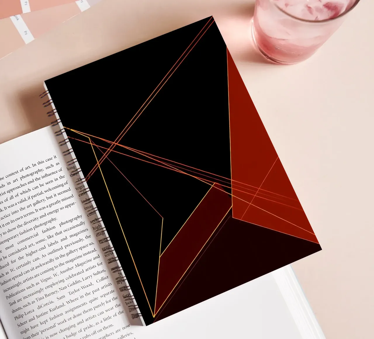 Abstrakt Geo Rot Ringbuch von kosinsart.gallery