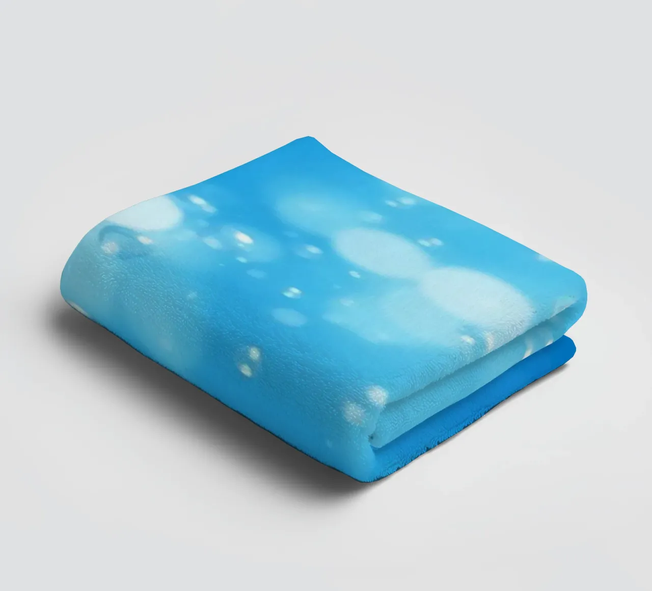 Bubbles floating in clear blue water creating calm art towel by DesignDoodle