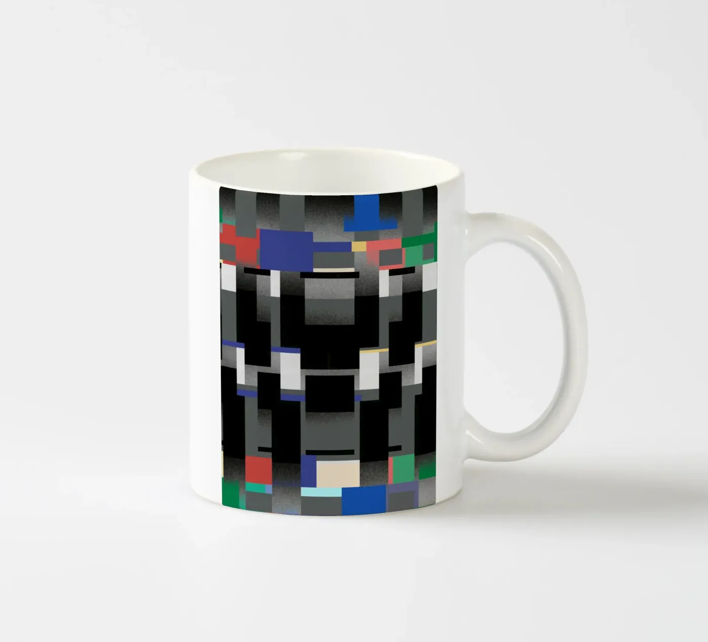 Glitches pattern 06 ceramic mug by Little Dean