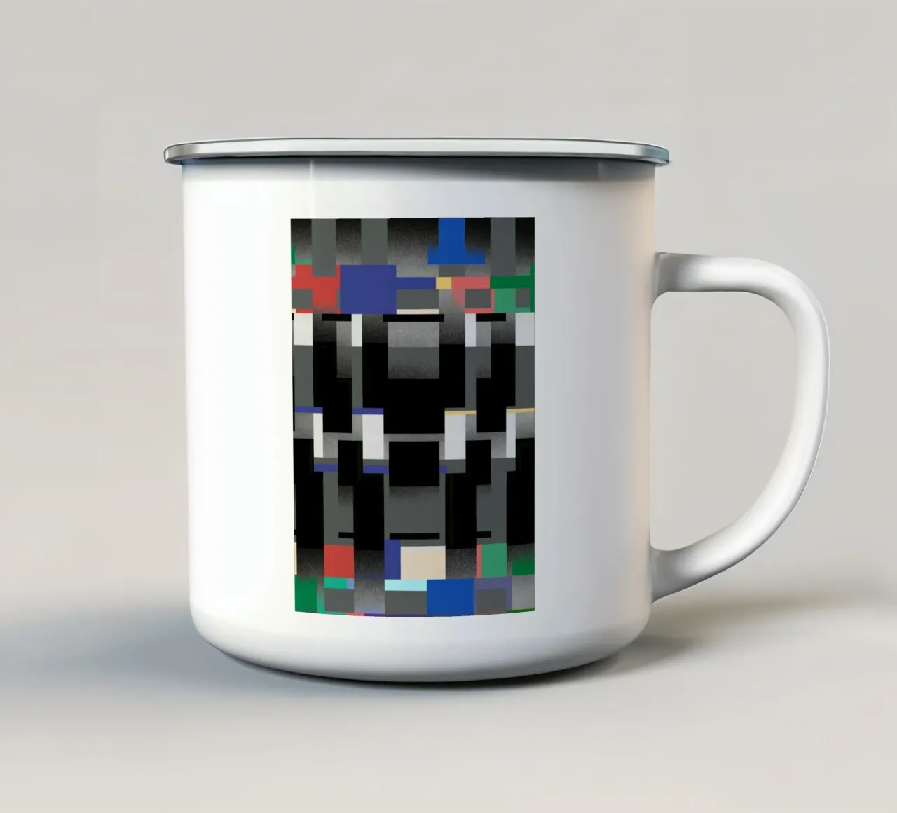 Glitches pattern 06 enamel mug by Little Dean