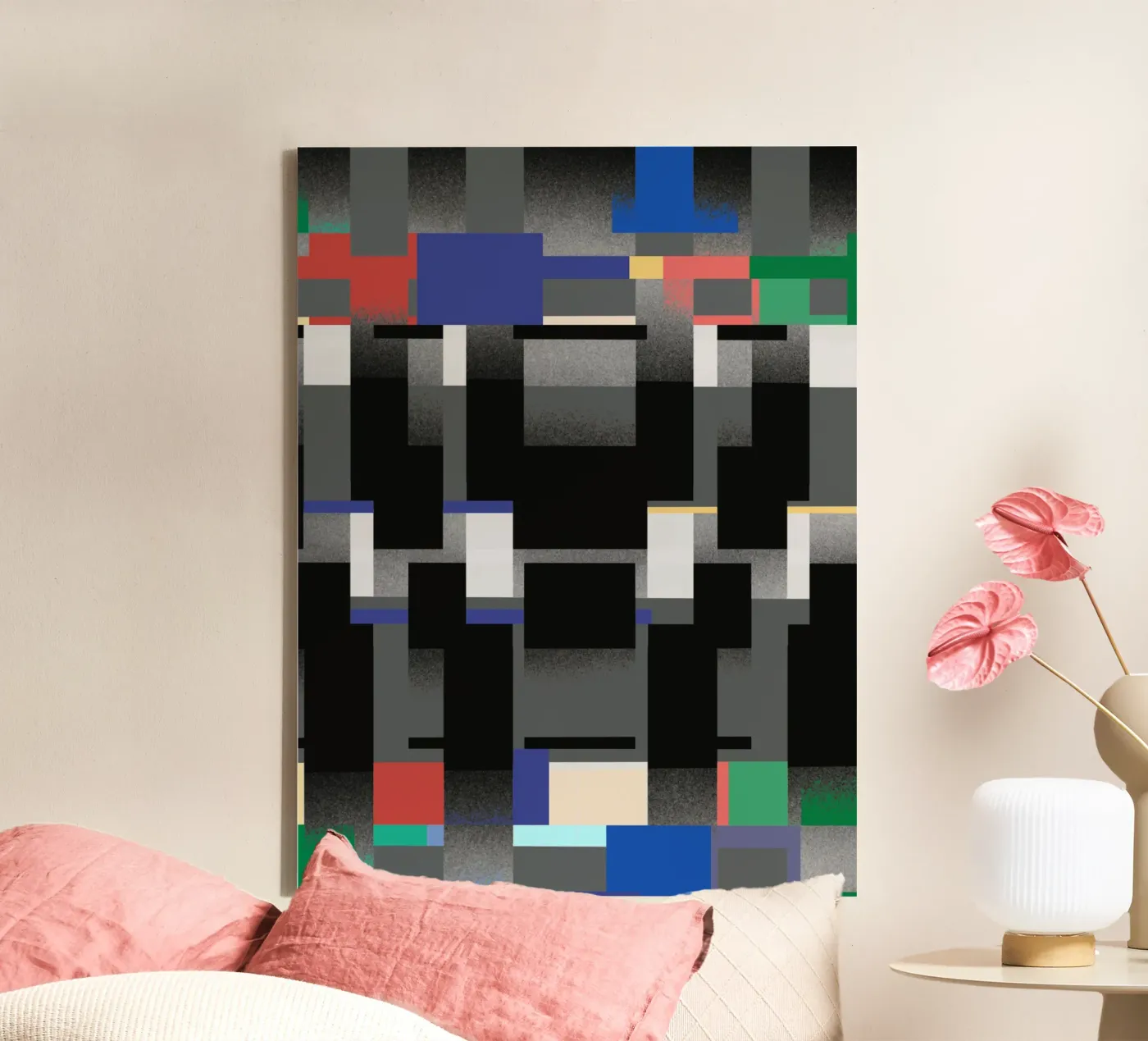 Glitches pattern 06 canvas by Little Dean