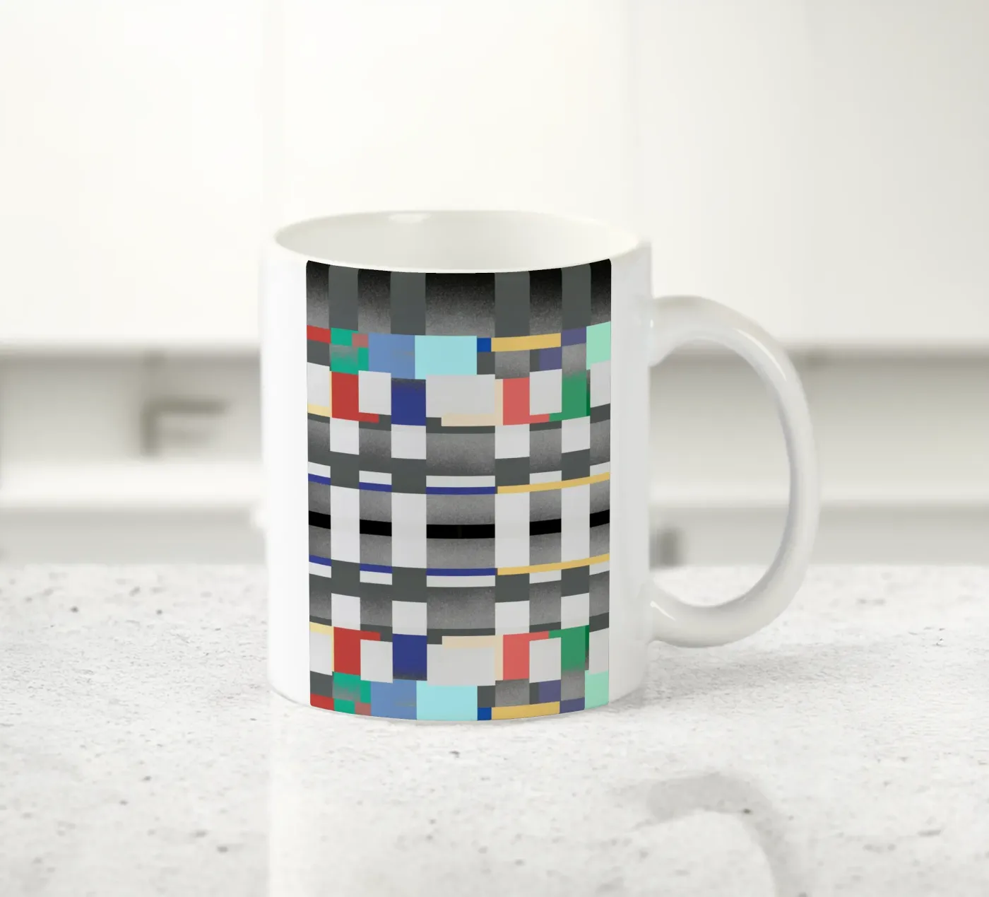 Glitches pattern 07 ceramic mug by Little Dean