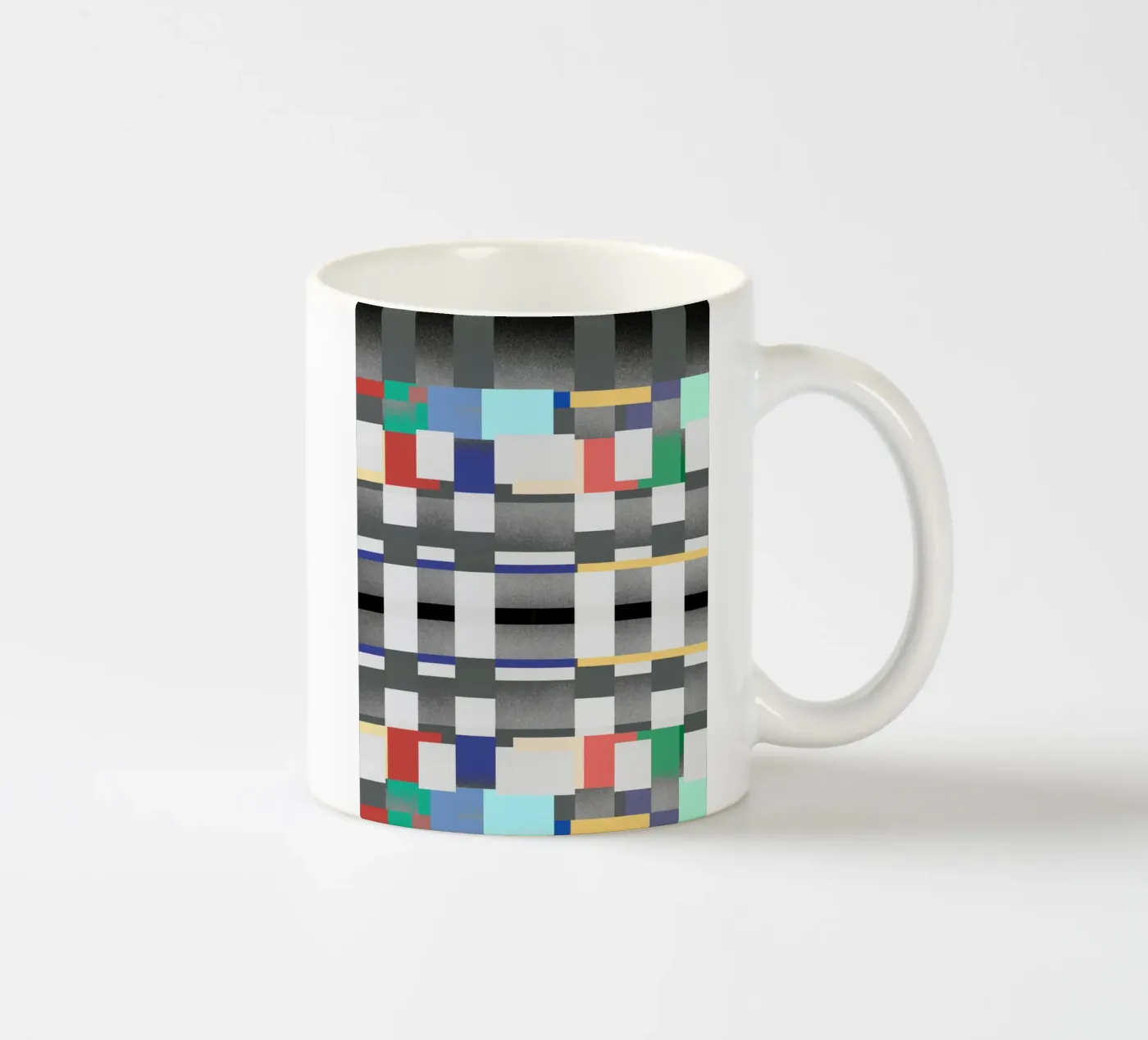 Glitches pattern 07 ceramic mug by Little Dean