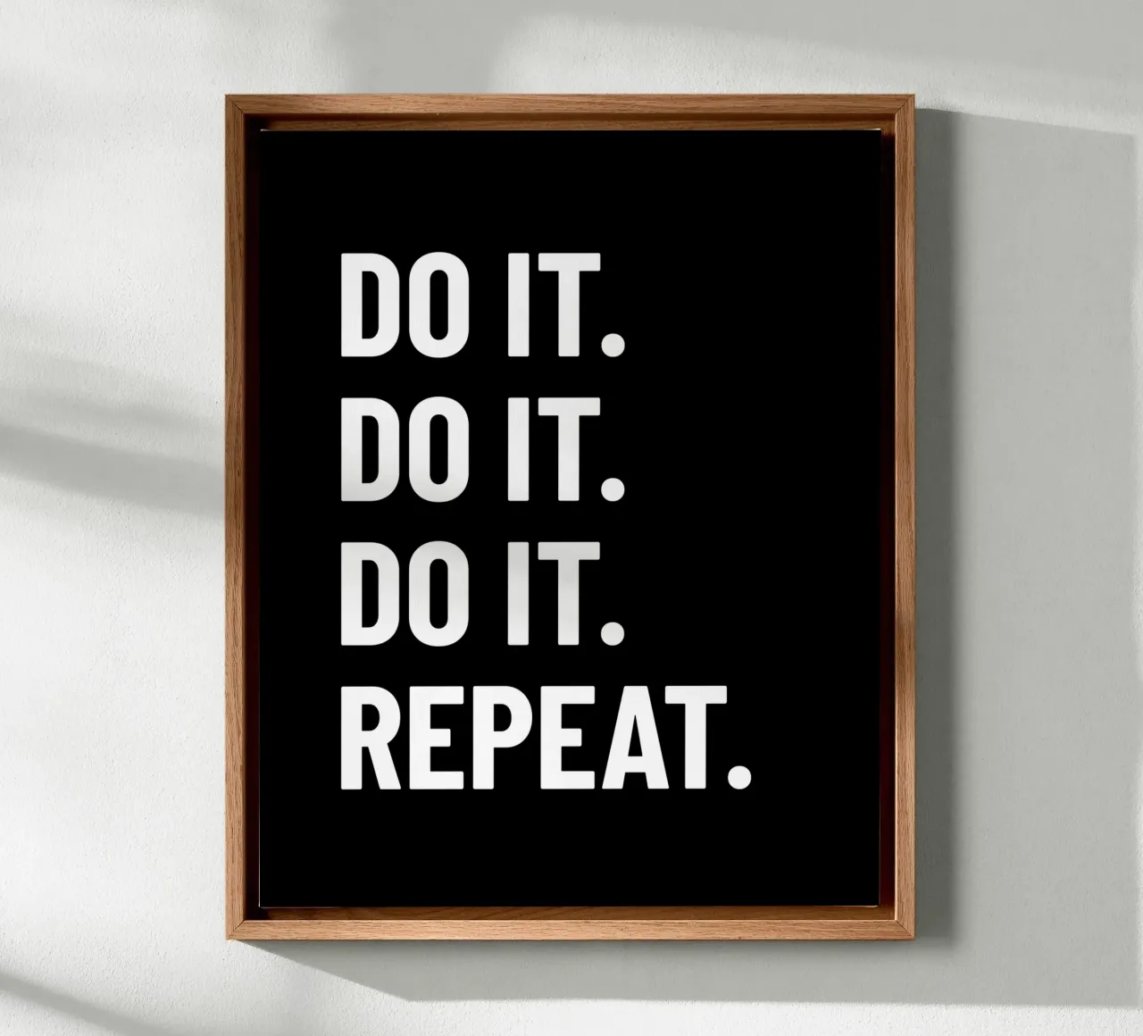Motivation: Do it. Repeat. white. Inspiration. tela con Cornice a cassetta da RB-Quotes