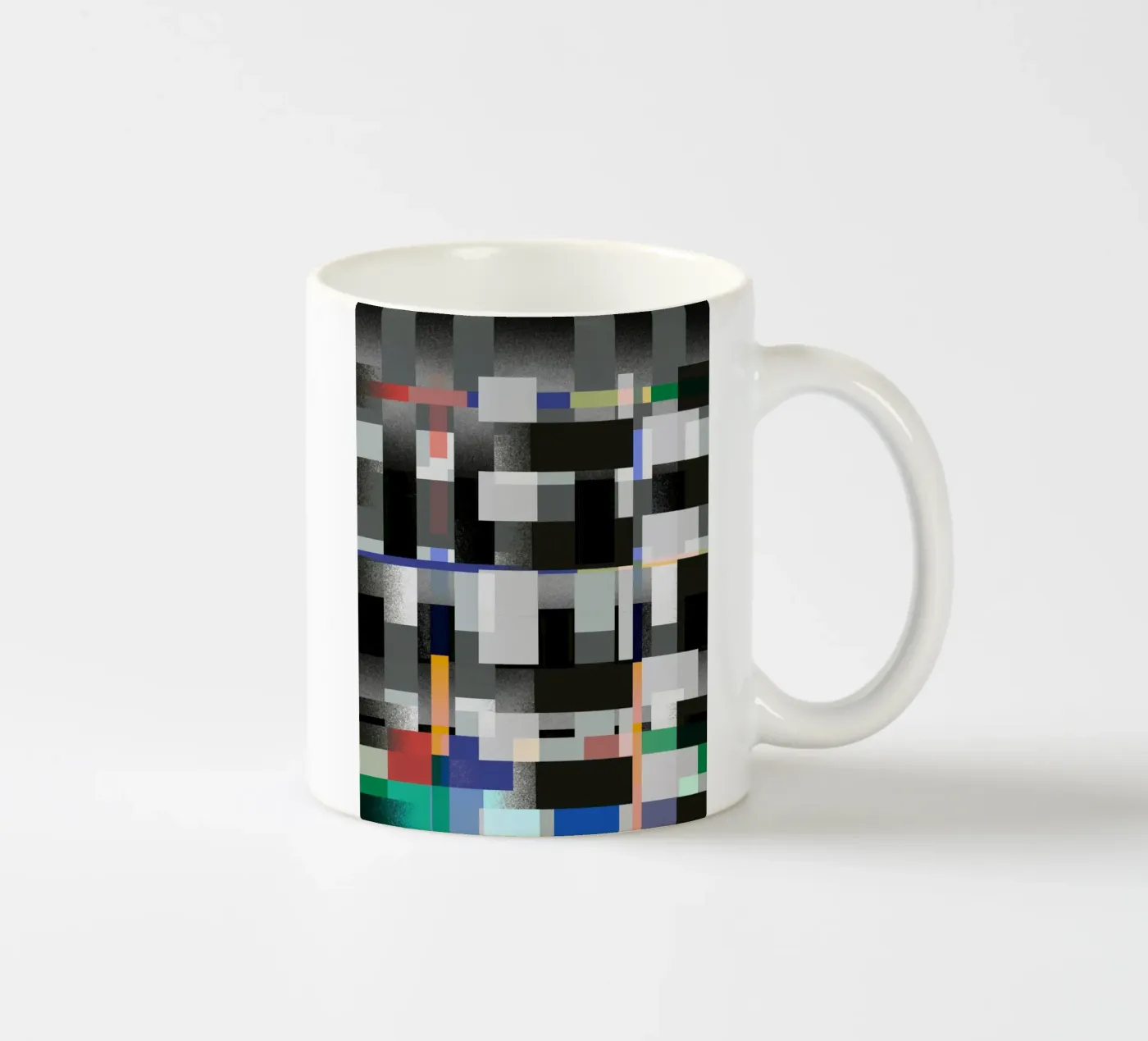 Glitches pattern 08 ceramic mug by Little Dean