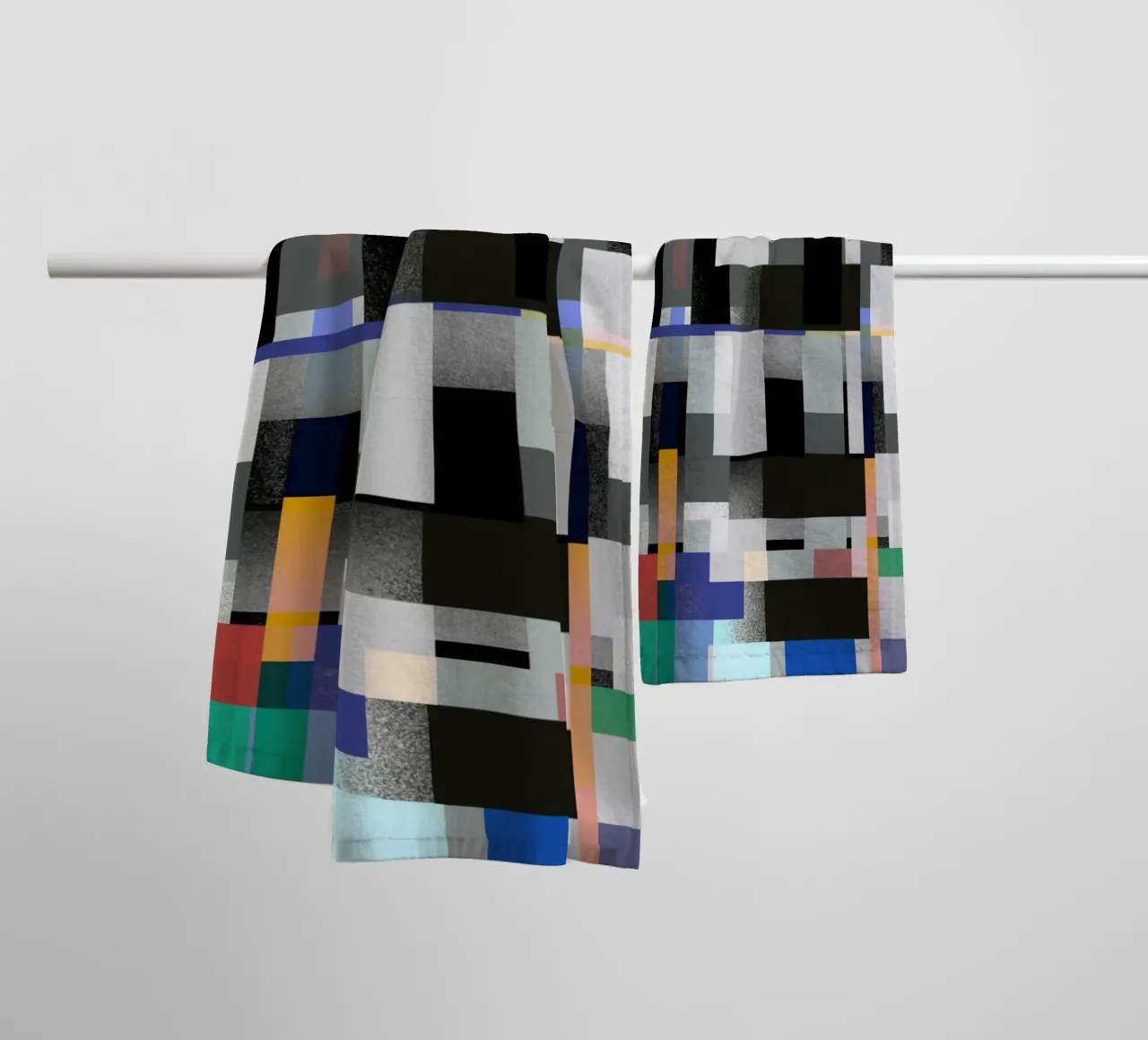 Glitches pattern 08 towel by Little Dean