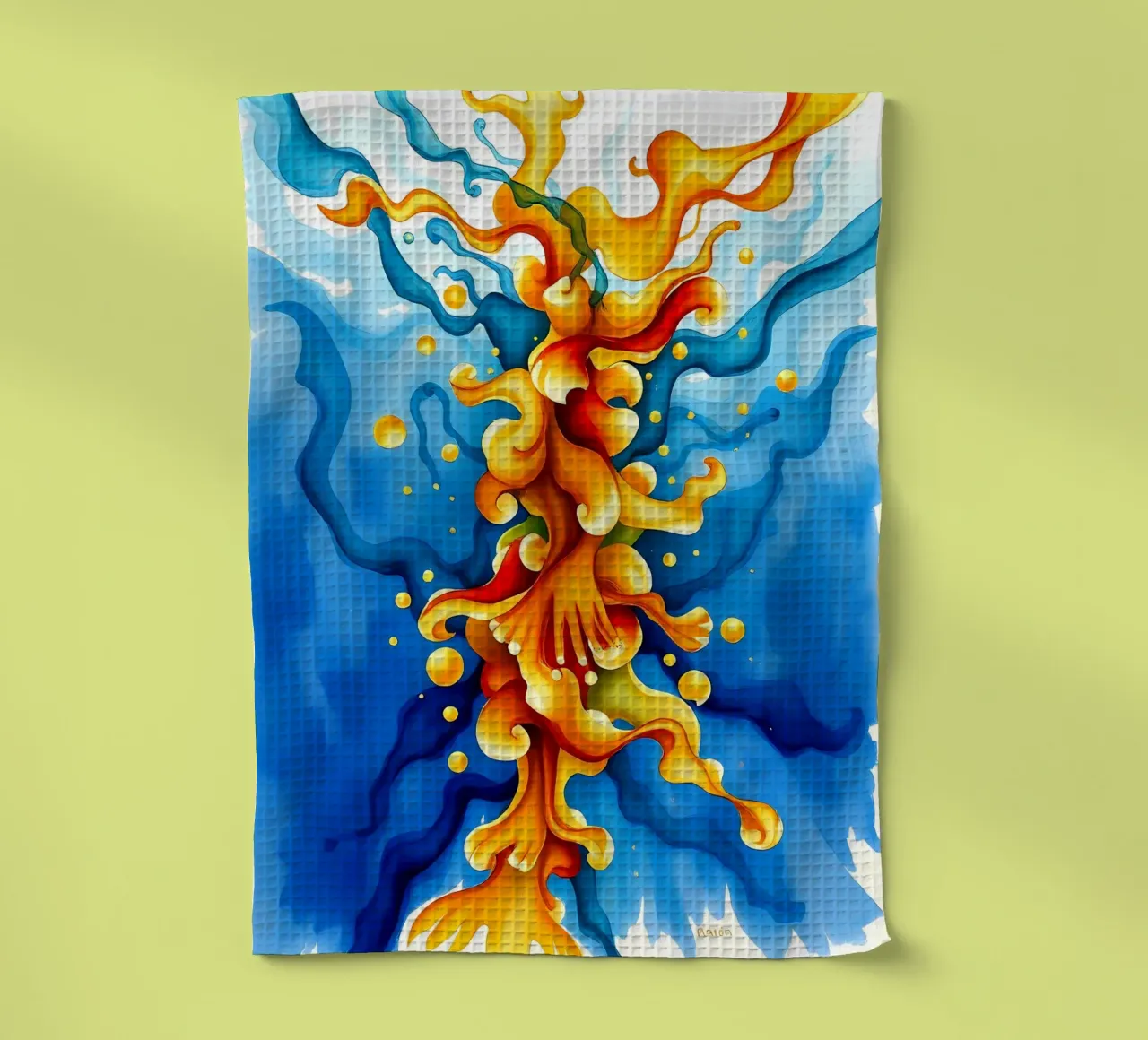 Abstrakt Orange Tropfen torchon de kosinsart.gallery