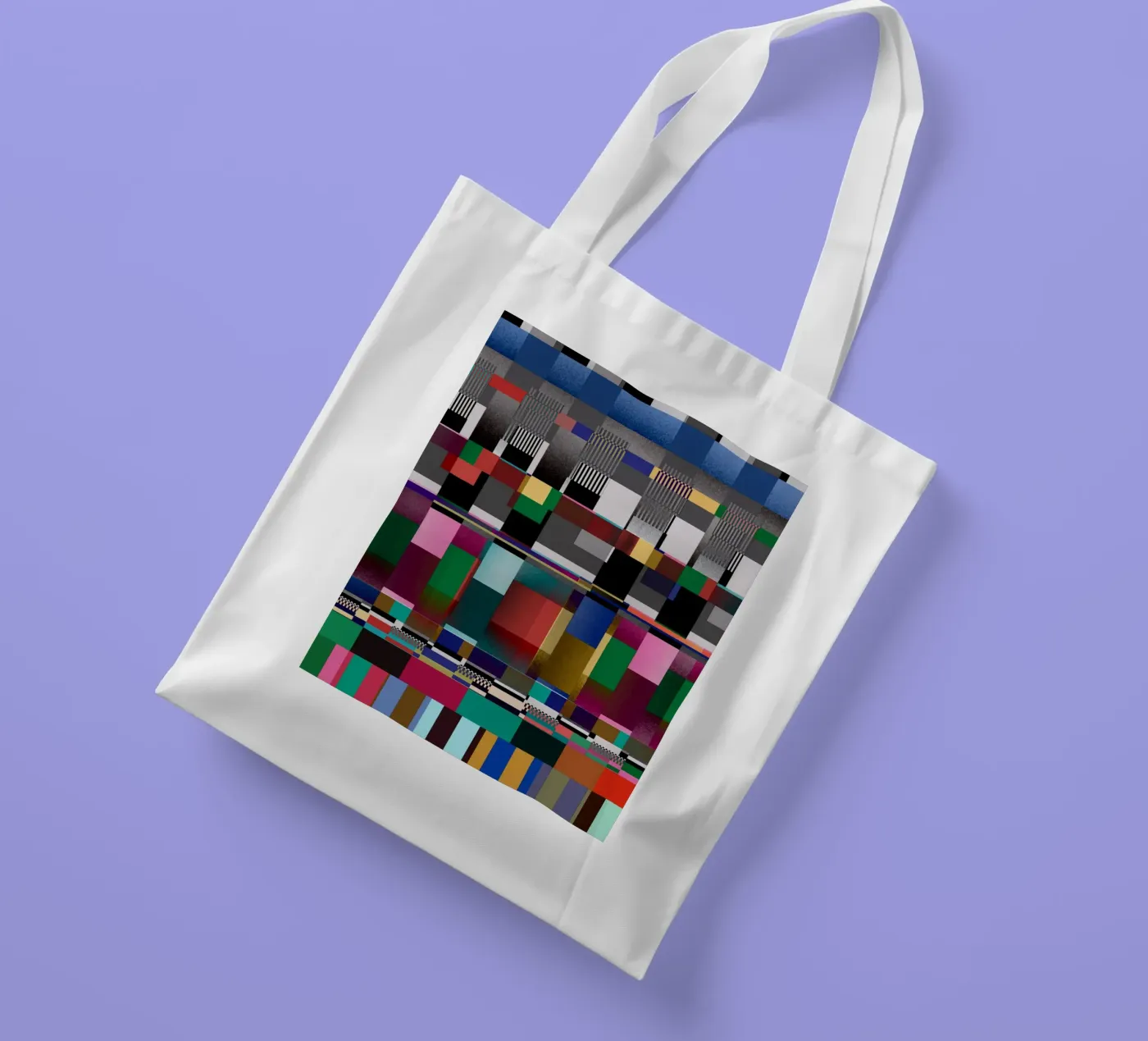 Glitches pattern 09 tote bag by Little Dean